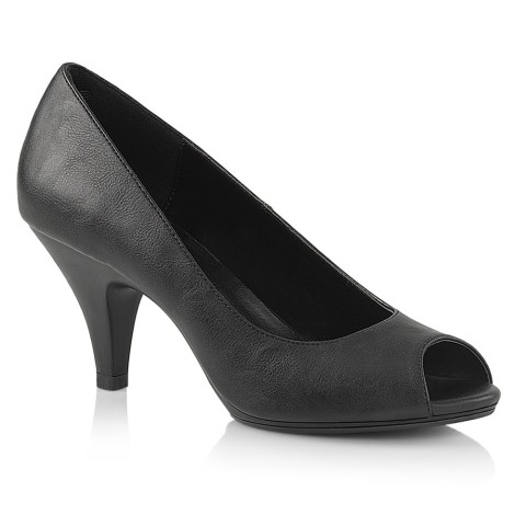 Zapatos Peep Toe Pump Clásico en negro con tacón bajo - Belle-362