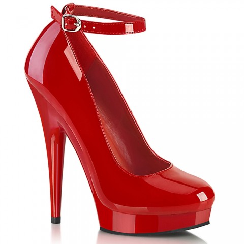 Zapatos rojos clásicos de charol con plataforma y pulsera - ¡¡DESDE LA 35 HASTA LA 44!! - Fabulicious Sultry-686