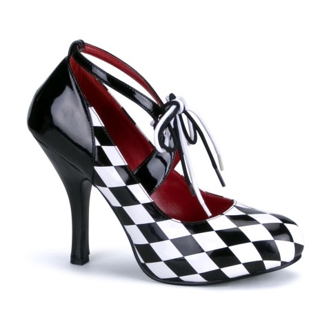 Zapatos de charol en blanco y negro - Funtasma Harlequin-03