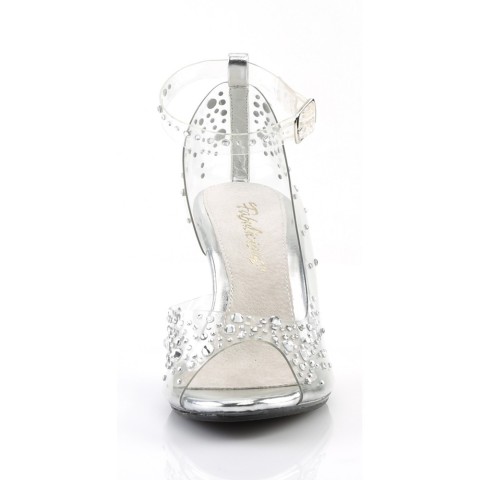 Zapatos transparentes de tacón bajo con pedrería - ¡HASTA LA TALLA 44! - Fabulicious Belle-330RS