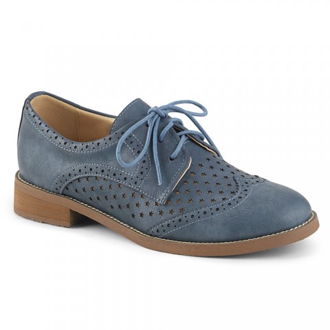 Zapatos Pin up Couture de estilo Oxford en azul  - Hepburn-26